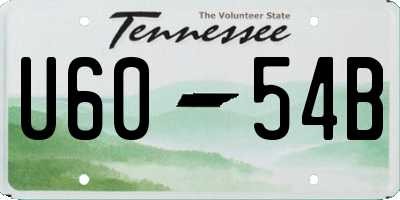 TN license plate U6054B