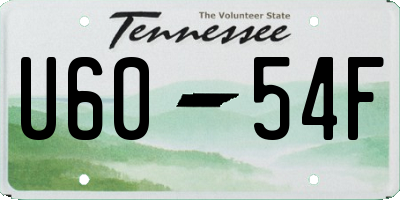 TN license plate U6054F