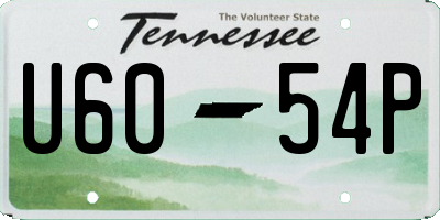 TN license plate U6054P