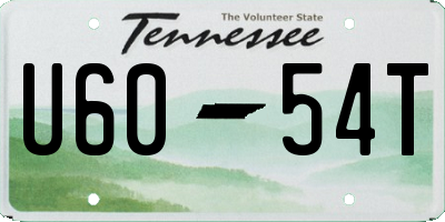 TN license plate U6054T