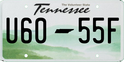 TN license plate U6055F