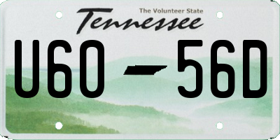 TN license plate U6056D
