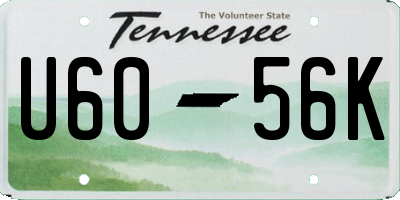 TN license plate U6056K