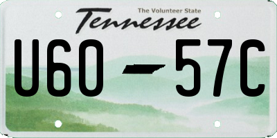 TN license plate U6057C