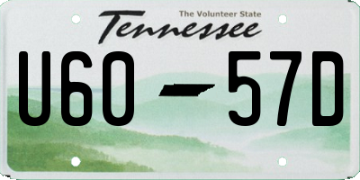 TN license plate U6057D