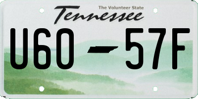 TN license plate U6057F