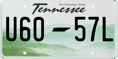 TN license plate U6057L