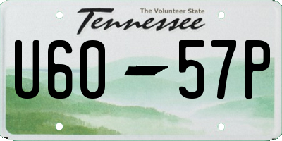 TN license plate U6057P