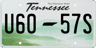 TN license plate U6057S