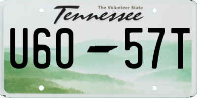 TN license plate U6057T