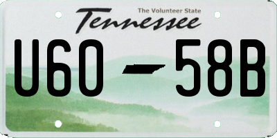 TN license plate U6058B