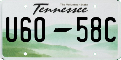 TN license plate U6058C