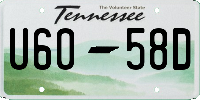 TN license plate U6058D
