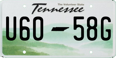 TN license plate U6058G