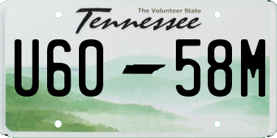 TN license plate U6058M