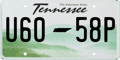 TN license plate U6058P