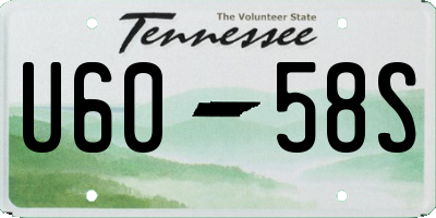 TN license plate U6058S