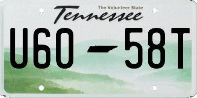 TN license plate U6058T