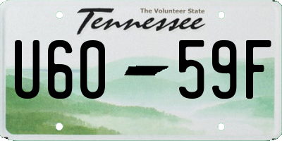 TN license plate U6059F