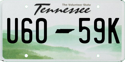 TN license plate U6059K