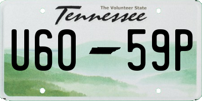 TN license plate U6059P