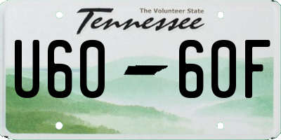 TN license plate U6060F