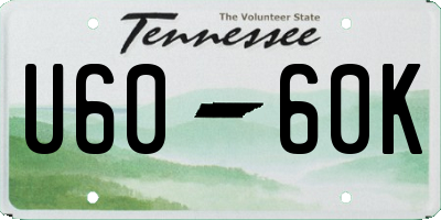 TN license plate U6060K