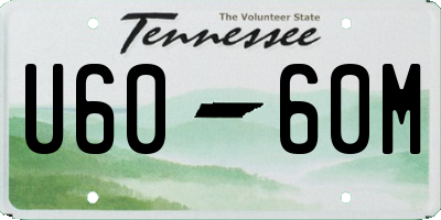 TN license plate U6060M