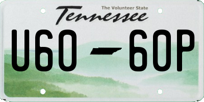 TN license plate U6060P