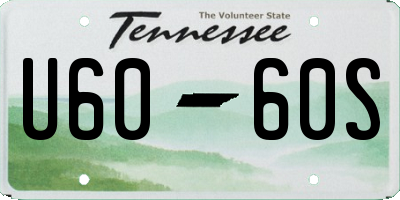 TN license plate U6060S