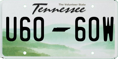 TN license plate U6060W
