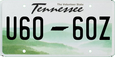 TN license plate U6060Z