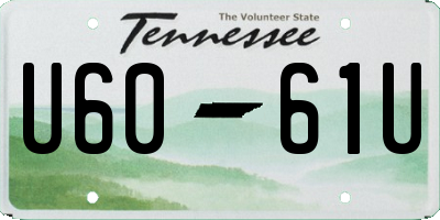 TN license plate U6061U