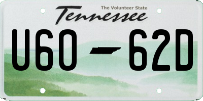 TN license plate U6062D
