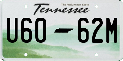 TN license plate U6062M