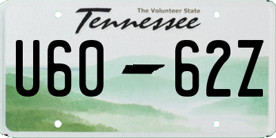 TN license plate U6062Z