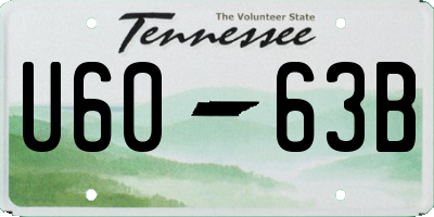 TN license plate U6063B