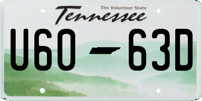 TN license plate U6063D