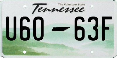TN license plate U6063F