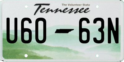 TN license plate U6063N
