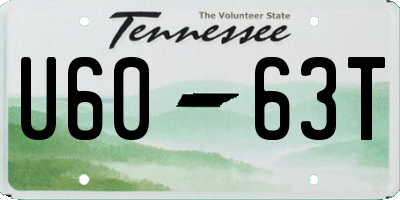 TN license plate U6063T