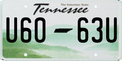 TN license plate U6063U