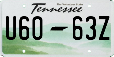TN license plate U6063Z