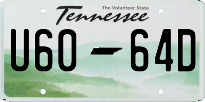 TN license plate U6064D