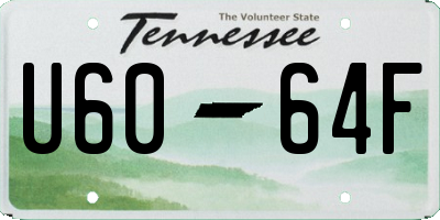 TN license plate U6064F