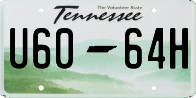 TN license plate U6064H