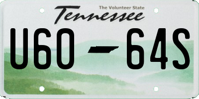 TN license plate U6064S