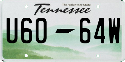 TN license plate U6064W