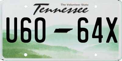 TN license plate U6064X