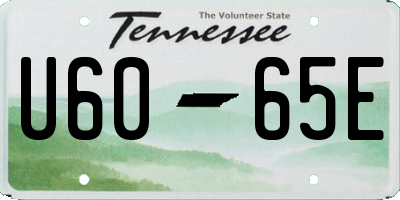 TN license plate U6065E